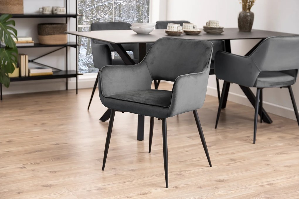 MAZZONI EXPORT LORA Gri (material textil Dublin 40) - SCAUN MODERN CU COTIERE