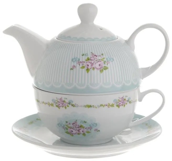 Ceainic portelan Flower Light Blue