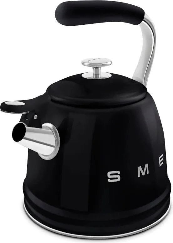 Ceainic cu fluier Smeg CKLW2001BL, 2,3 l, Inductie, Maner rece, Negru