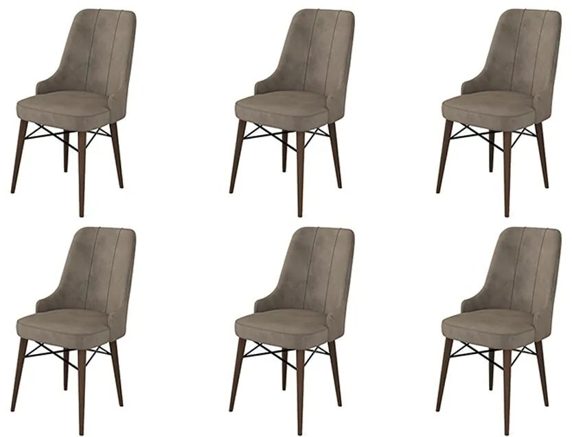 Set de scaune de sufragerie Pare Cappuccino, 6buc.