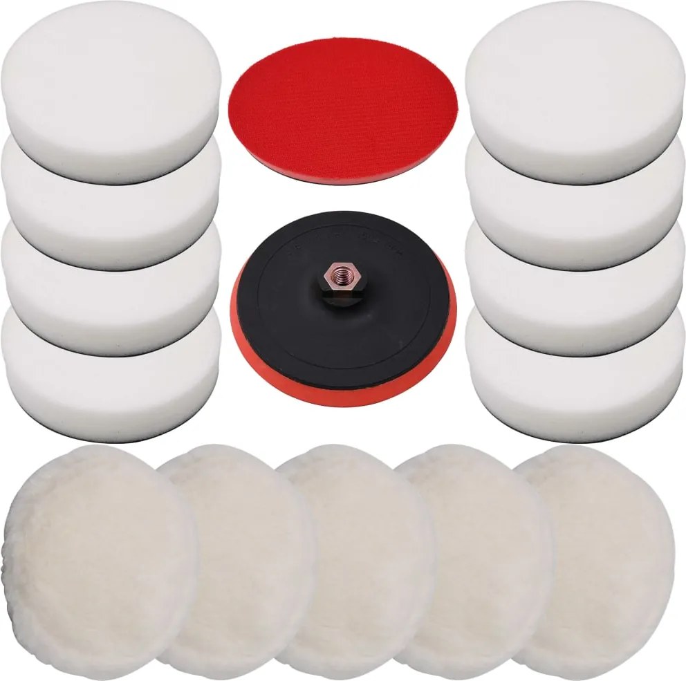 vidaXL Set bureți de lustruire, 14 piese, 180 mm