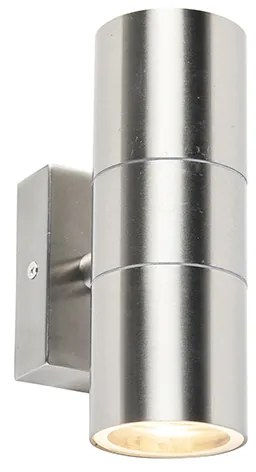 Lampă de perete exterioară din oțel cu 2 lumini IP44 - Duo