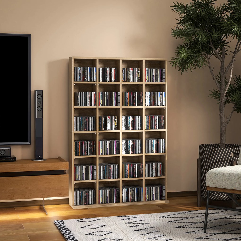 Homcom Mobila Biblioteca de Perete 24 Compartimente Inaltime Reglabila | Aosom Romania