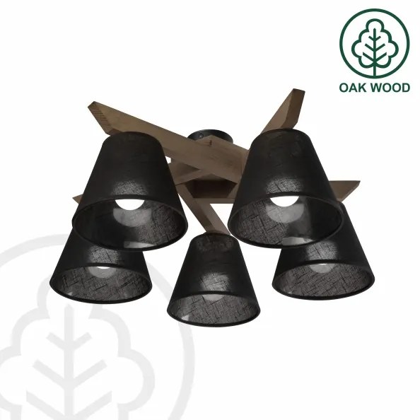 Lustră LED aplicată Brilagi ANTHONY 5xE14/40W/230V stejar nuc/negru