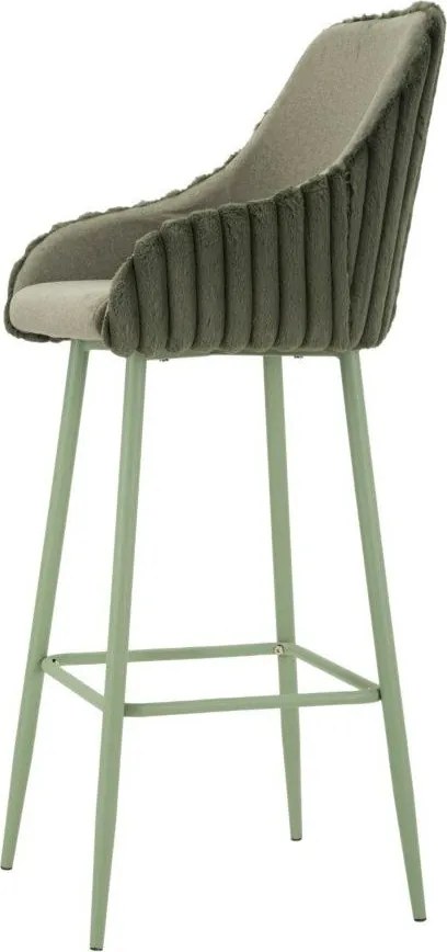 Scaune de bar verzi cu cotiere 2 buc. tapițate (înălțime șezut 78 cm) Alaska – Mauro Ferretti