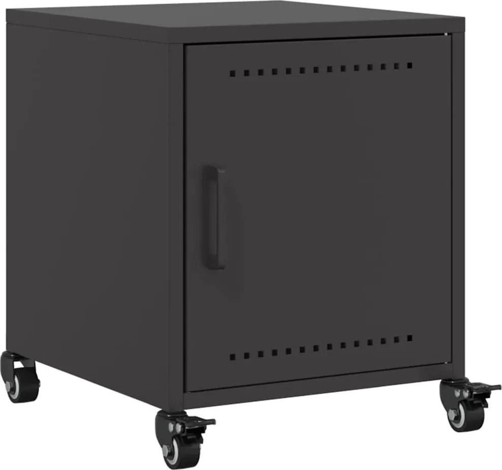 vidaXL Noptieră, negru, 36x39x43,5 cm, oțel