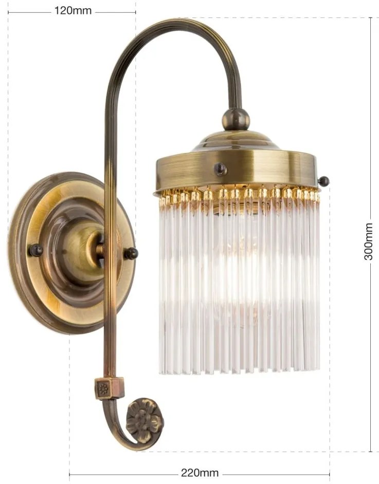 Aplica de perete Art Nouveau STABCHENSERIE, patina