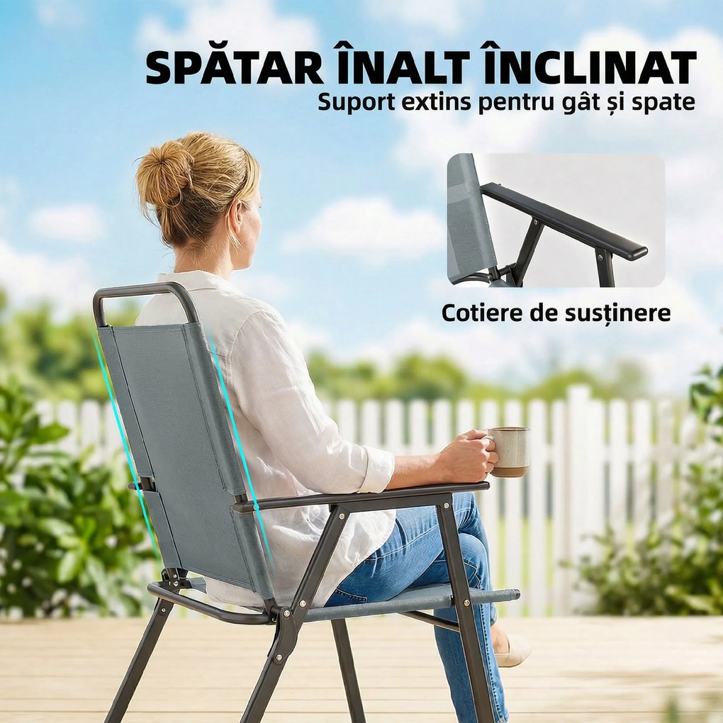 Outsunny scaun pliabil compact pentru terasă | Aosom Romania