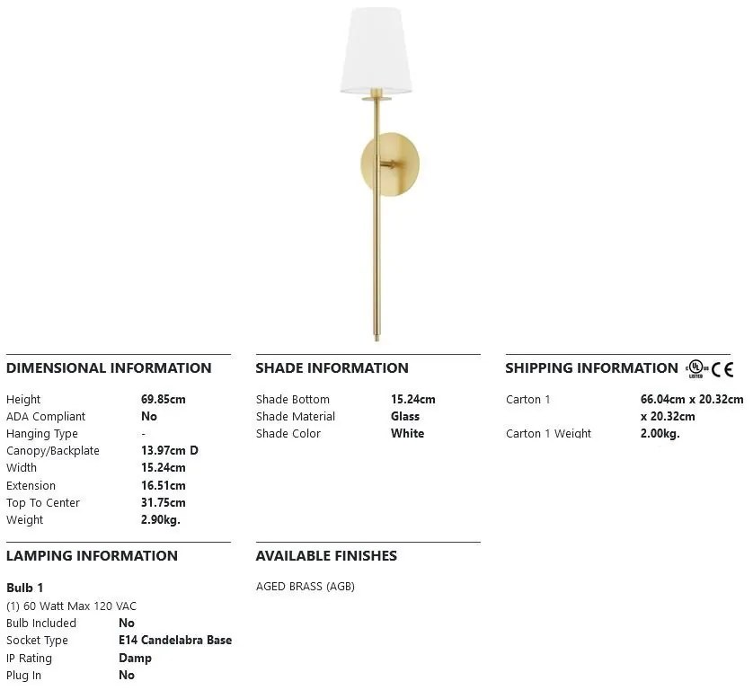 Aplica de perete design clasic NIAGRA