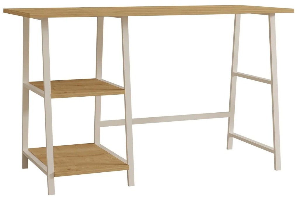 Set mobilier birou Daborotta (Stejar zafir + alb). 1107152