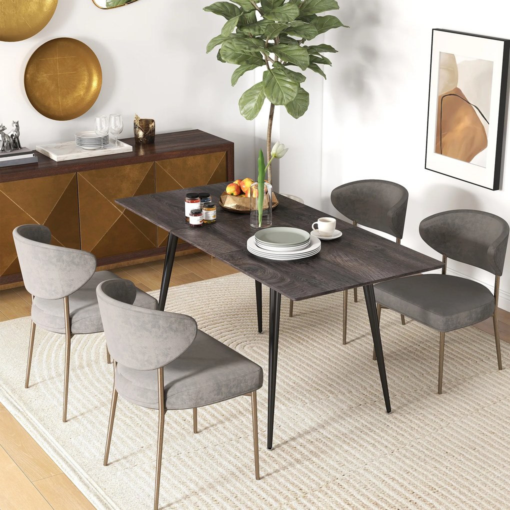 HOMCOM Masă extensibilă, masă extensibilă pentru 6-8 persoane, masă de bucătărie cu picioare solide din oțel | Aosom Romania