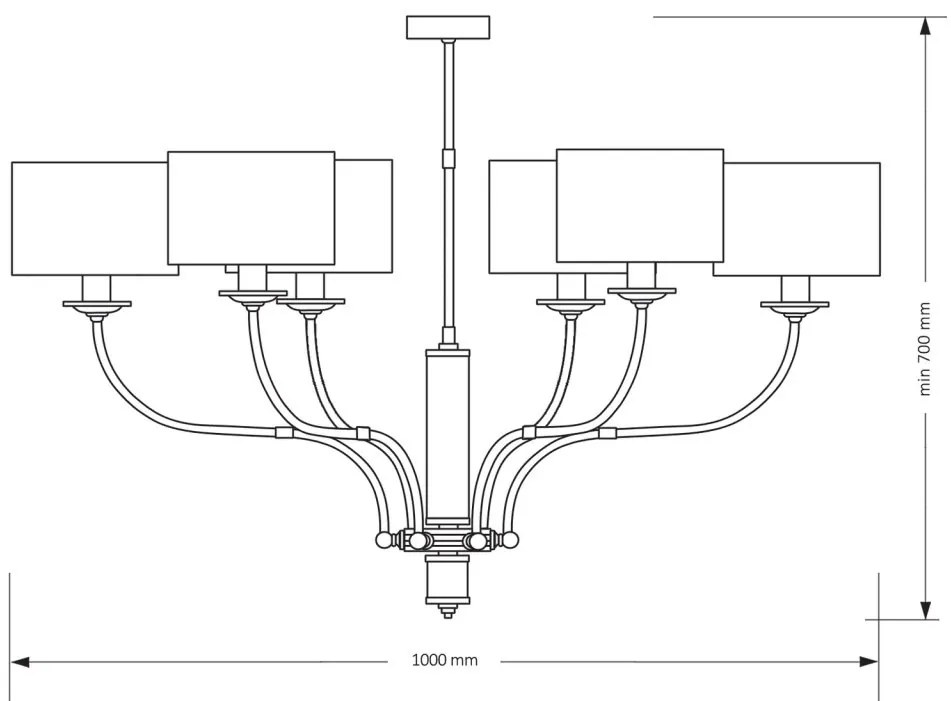 Candelabru 6 brate modern realizat manual Masimo