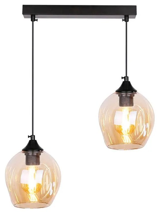 Lustră neagră cu abajur din sticlă 14x48 cm Aspa – Candellux Lighting