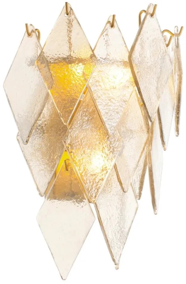 Aplica de perete LUX, Sticla Realizata Manual, Rhombus