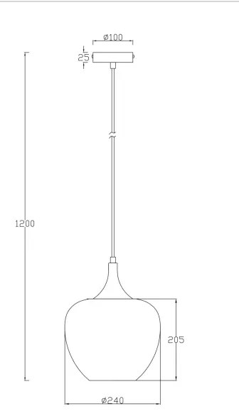 Lustră pe cablu Globo 15548HK MAXY 1xE27/60W/230V d. 24 cm antracit