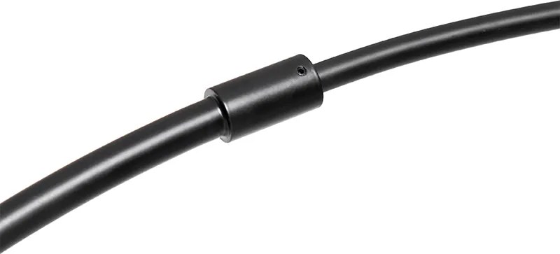 Lampă inteligentă arcuită de podea neagră cu sticlă aurie și fum incl. WiFi G95 - Zuzanna