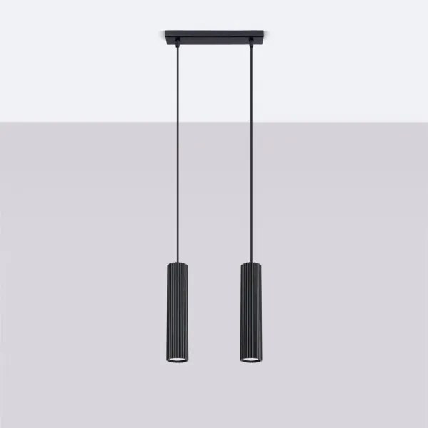 Lustră pe cablu Sollux SL.1574 KARBON 2xGU10/10W/230V negru