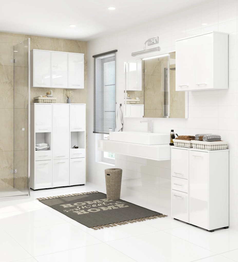 Dulap pentru baie Farid TYP6 (alb lucios). 1069058