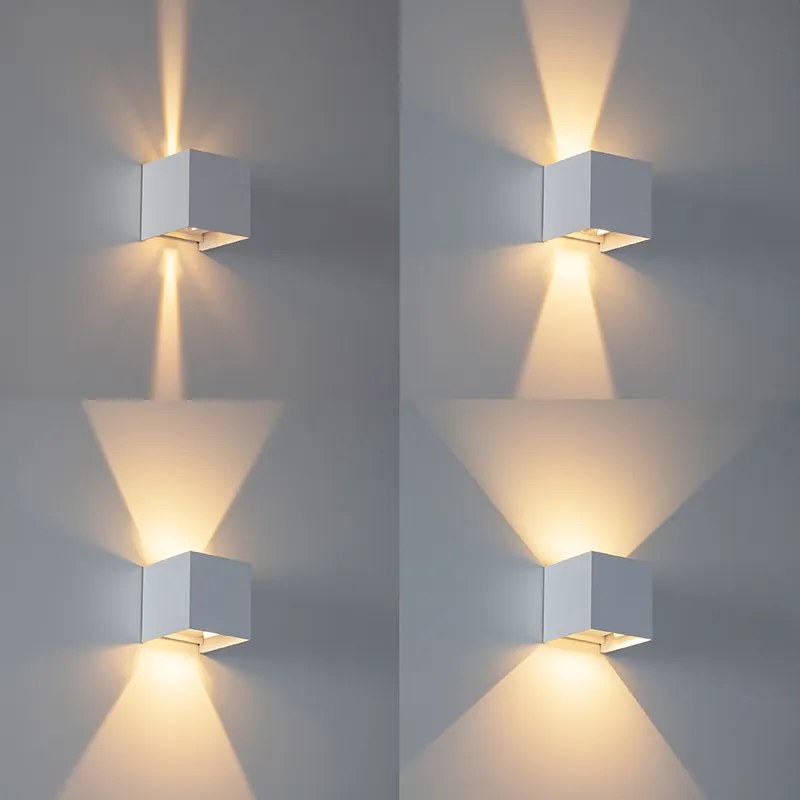 Lampă de perete exterioară albă inclusiv LED 2 lumini IP54 - Edwin