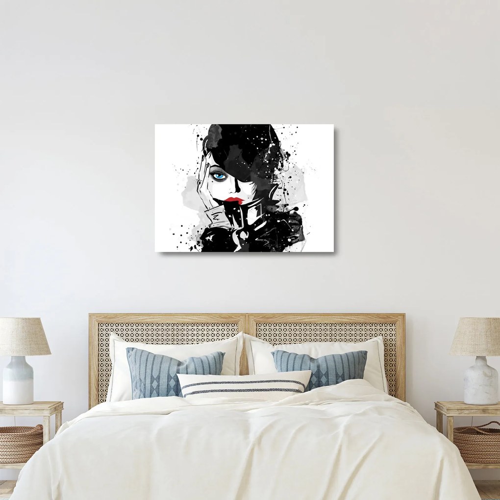 Tablou pe sticlă - Femeia misterioasă (70x50 cm)