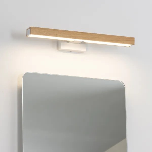 Aplică LED pentru oglindă de baie Brilagi WOODY MIRROR LED/8W/230V IP44 stejar/alb
