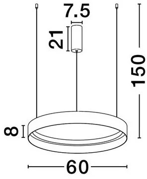 Lustra circulara aluminiu alb LED CCT LUMIA 60cm
