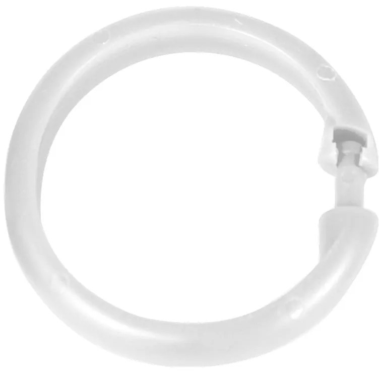 Set 12 inele din plastic pentru perdea duș Wenko, alb