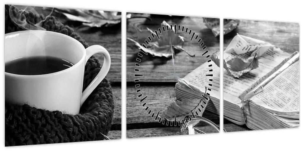 Tablou - O zi liniștită de toamnă (cu ceas) (90x30 cm)