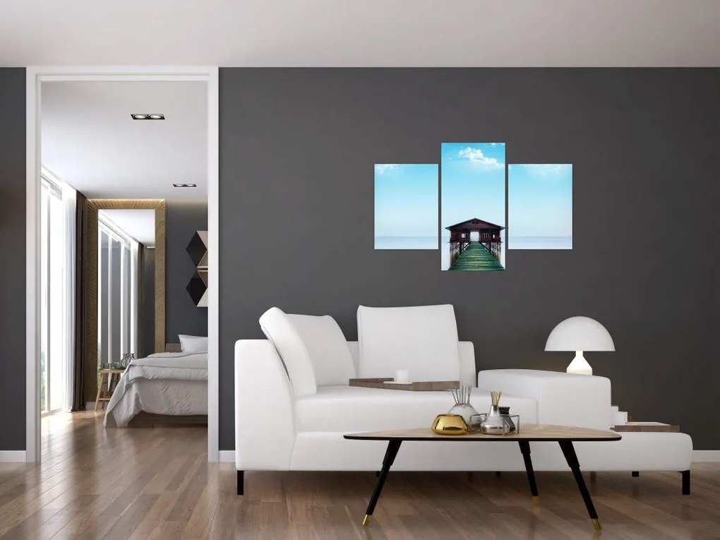Tablou cu casă pe mare (90x60 cm)