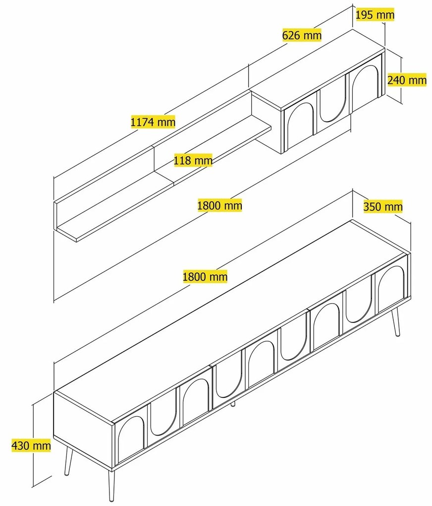 Mobilier living Bipemu 4 (crem + auriu) . 1095709