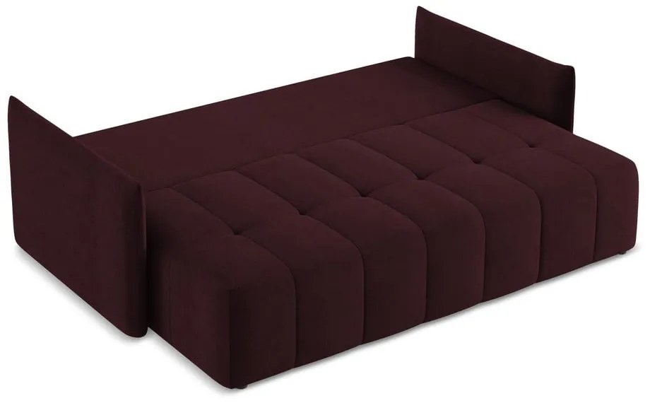 Canapea burgundy extensibilă/cu spațiu de depozitare 225 cm Moku – Makamii