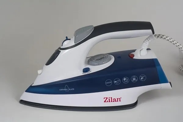 Fier de calcat talpa ceramica ZILAN ZLN8082,Albastru Putere 2200W, calcare cu aburi si uscata, functie autocuratare,