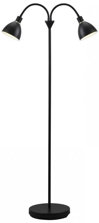 Lampadar modern cu 2 brate flexibile Ray negru 63224003 NL