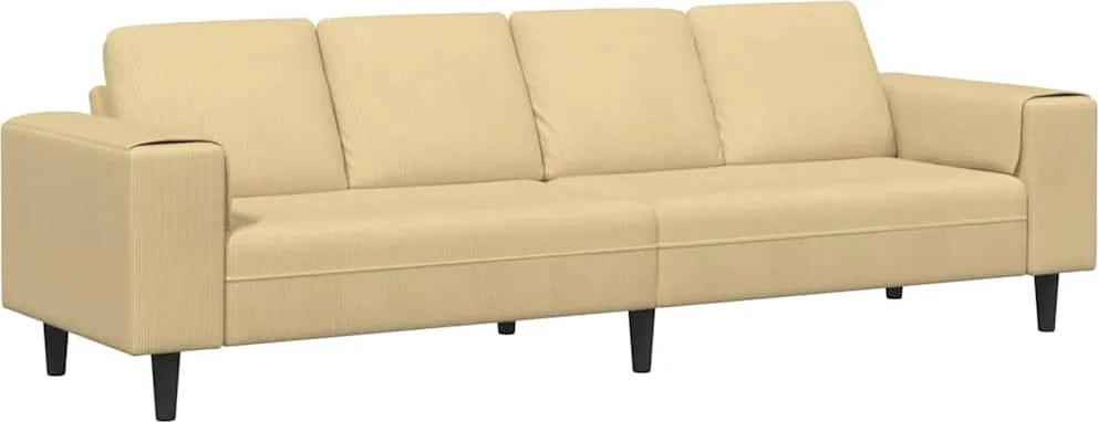 vidaXL Canapea Gri Verde 250 x 77 x 76 cm Țesătură din corduroy