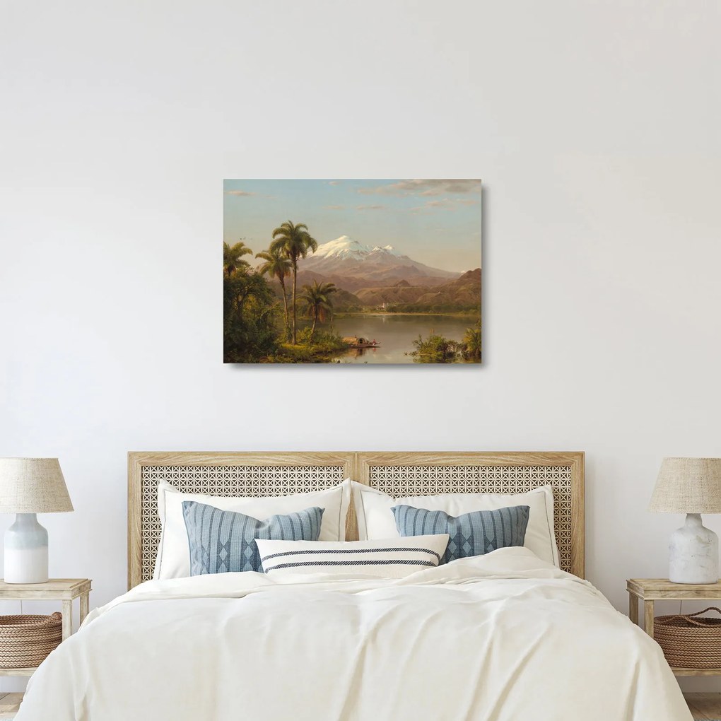 Tablou pe sticlă - Frederic Edwin Church, Tamaca Palms, reproducere (70x50 cm)