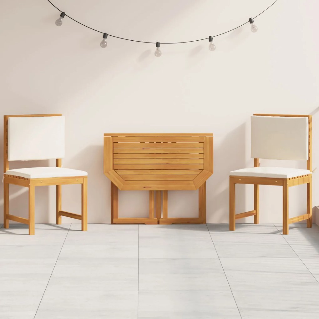 vidaXL Set Bistro de Grădină 3 pcs Maro lemn masiv de acacia