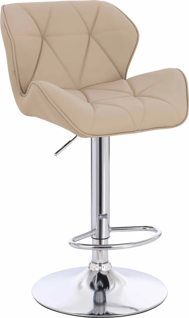 HR111W Scaun Crem Piele Ecologica Premium Soft cu Bază Cromata