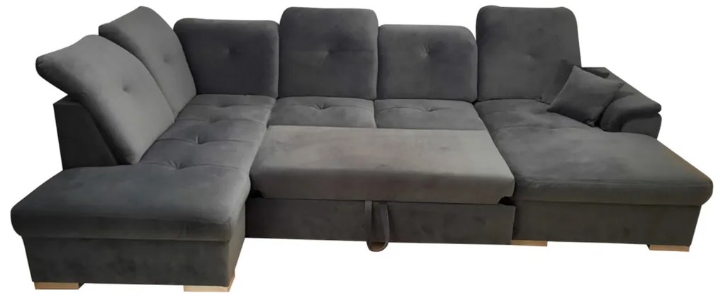 Supermobel Canapea in forma de U DAVIO, 320x85-104x204/156, sawana 27, stanga