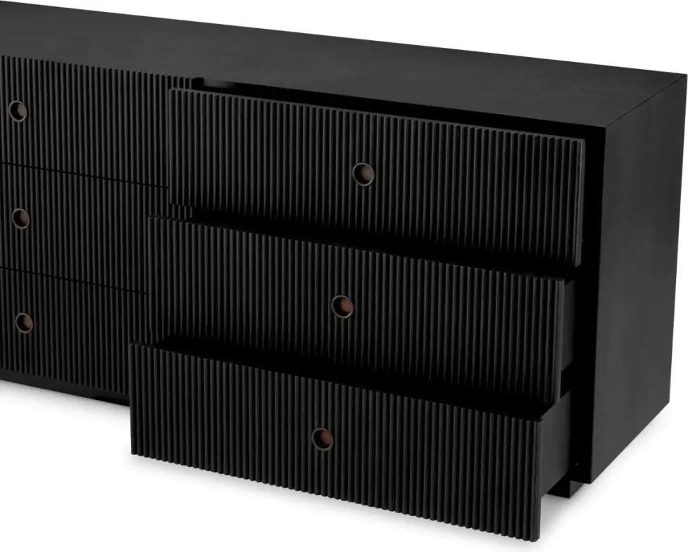 Comoda design LUX, Furnir de stejar gri carbune, Dimitrios