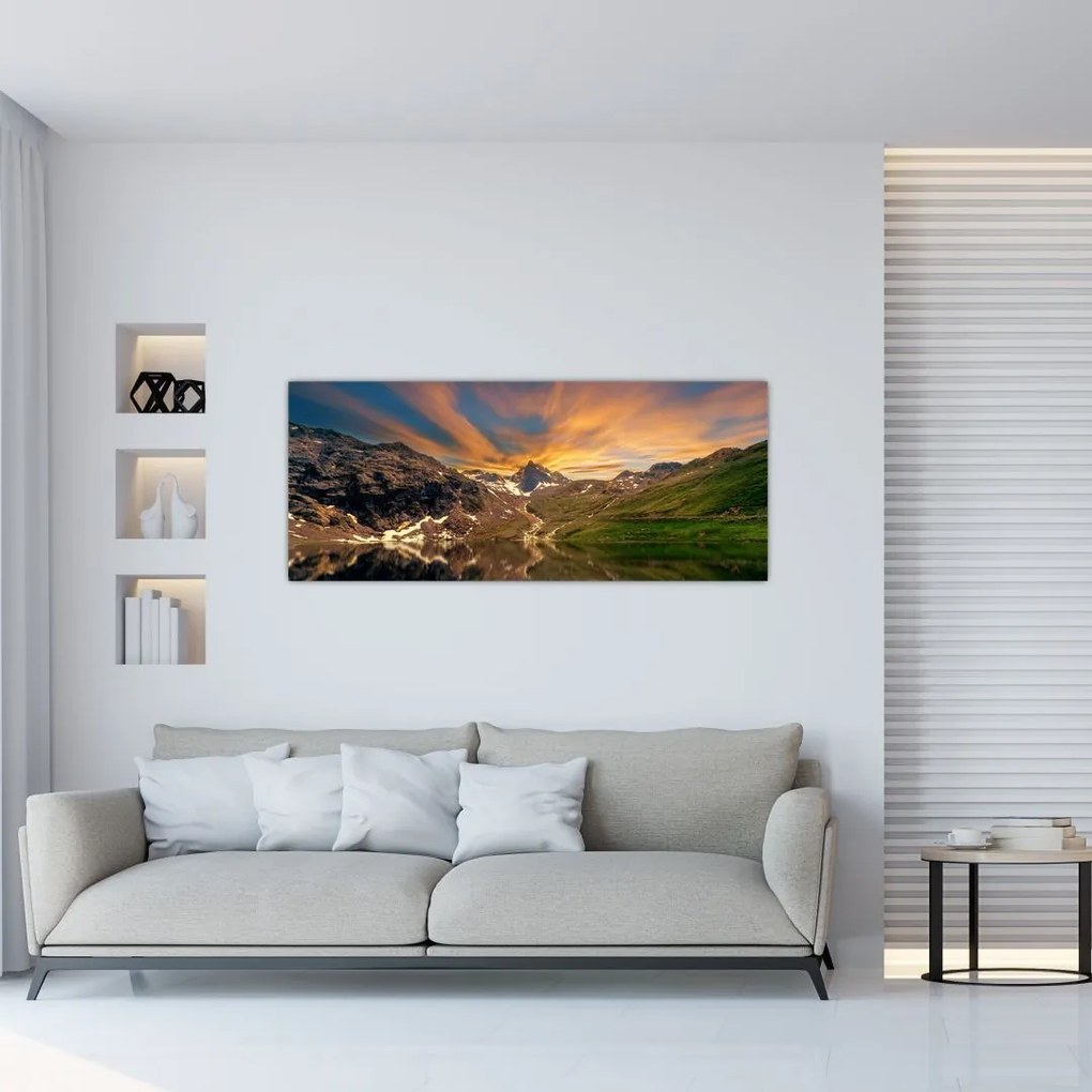 Tablou - Oglindirea în lacul montan (120x50 cm)