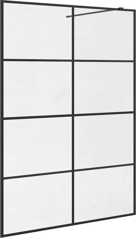 vidaXL Paravan de duș walk-in negru 140x95 cm sticlă ESG transparentă