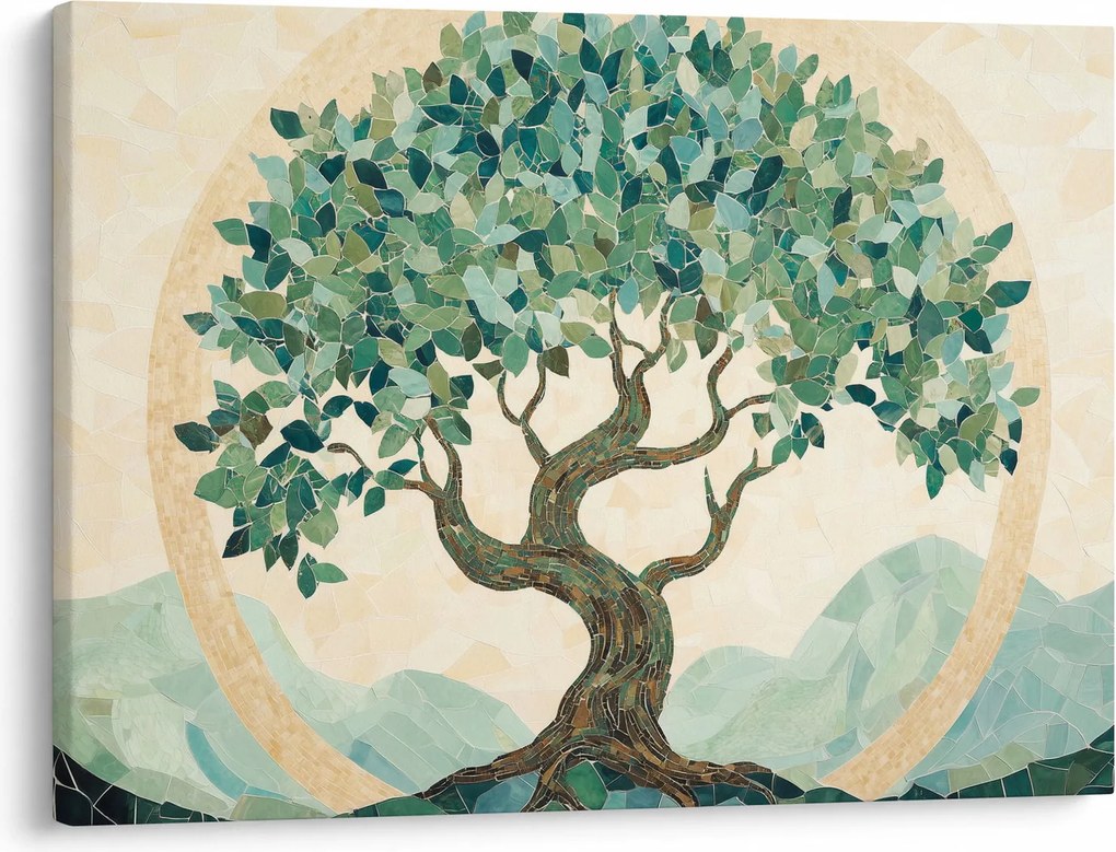 Tablou – Mozaic elegant cu arbore (70x50 cm)