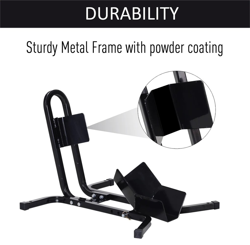 HOMCOM Suport pentru Motocicletă Reglabil pe 3 Nivele, Sistem de Blocare Roți Motocicletă în Metal cu Găuri, 60x55x43 cm, Negru