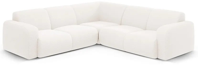 Colțar alb cu tapițerie din țesătură bouclé (cu colț variabil/în formă de ”L”) Molino – Micadoni Home