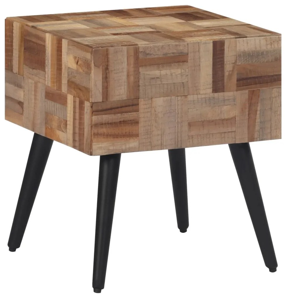 vidaXL Masă laterală, 40x40x45 cm, lemn masiv de tec reciclat