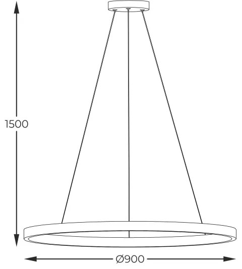 Zuma Line PEN89424-90BK - Lustră LED HORIK suspendată pe cablu, 40W, 230V, 3000/4000/6000K