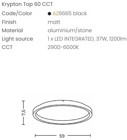 Plafoniera LED CCT KRYPTON 60cm