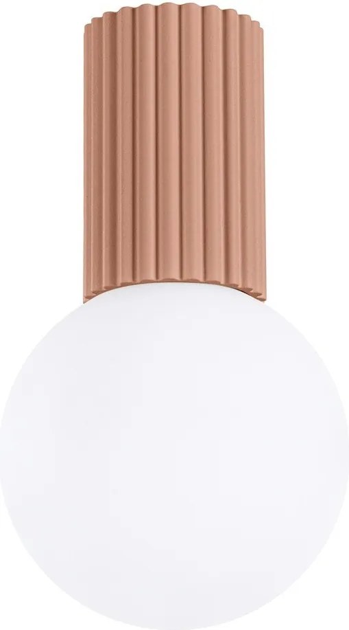 Plafonieră maro deschis cu abajur din sticlă ø 12 cm Orbital – Sollux