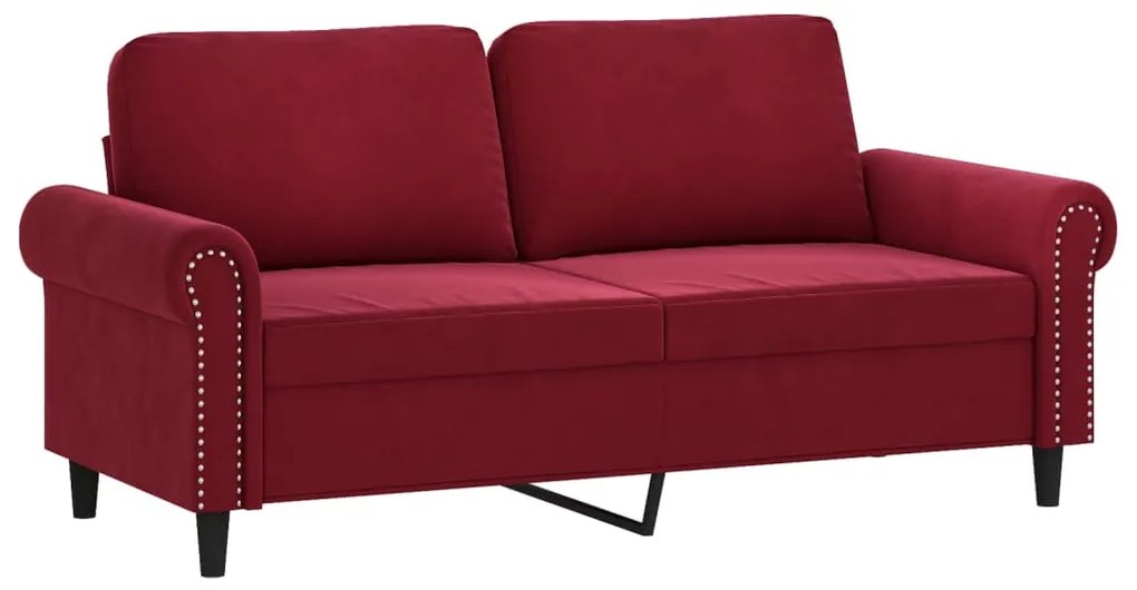 349161 vidaXL Canapea cu 2 locuri, roșu vin, 140 cm, catifea