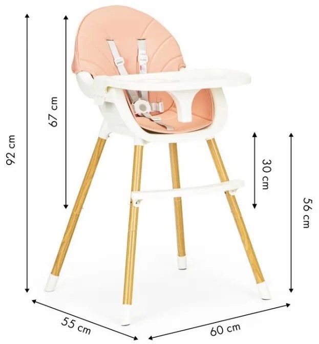 Scaun de masa 2 in 1 Ecotoys HA-004 – Roz